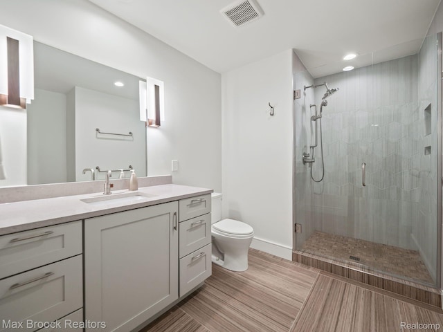 4890 Charing Cross Rd, Bloomfield Hills, MI 48304 - bathroom featuring a stall shower, vanity, and recessed lighting