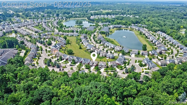 28545 Cottage Ln, New Hudson, MI 48165 - aerial overview of property's location featuring a large body of water and nearby suburban area