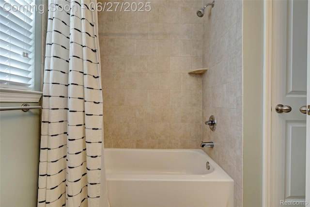 28545 Cottage Ln, New Hudson, MI 48165 - bathroom with shower / bath combo with shower curtain