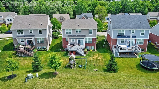 28545 Cottage Ln, New Hudson, MI 48165 - aerial perspective of suburban area