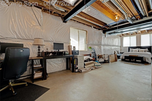 28545 Cottage Ln, New Hudson, MI 48165 - basement with a desk