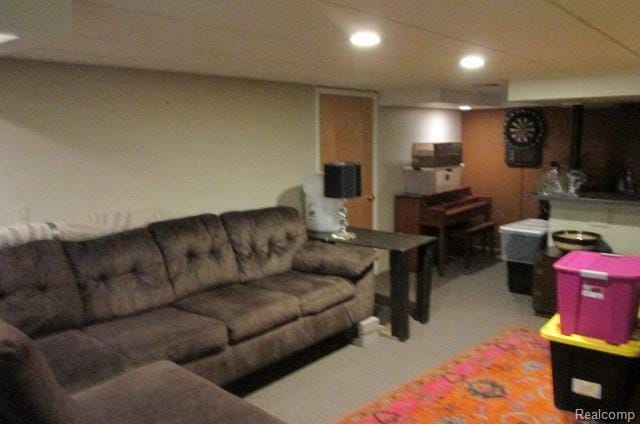 43870 Boulder Dr, Clinton Township, MI 48038 - carpeted living area featuring recessed lighting