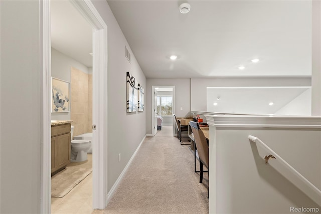 2270 Chase Dr Unit 112, Howell, MI 48855 - corridor with recessed lighting and light carpet
