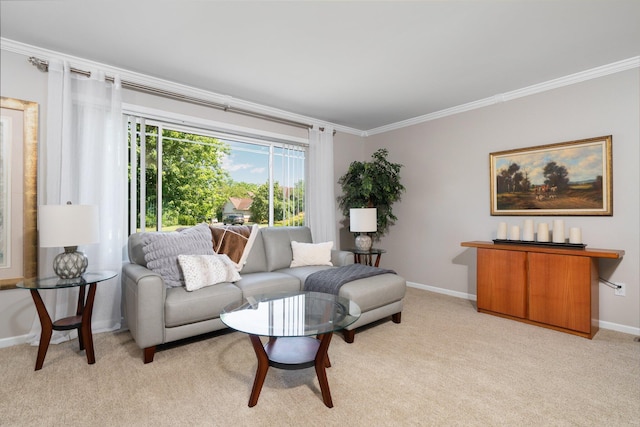 7662 Hidden Ponds Blvd, Brighton, MI 48114 - living room with crown molding and light colored carpet