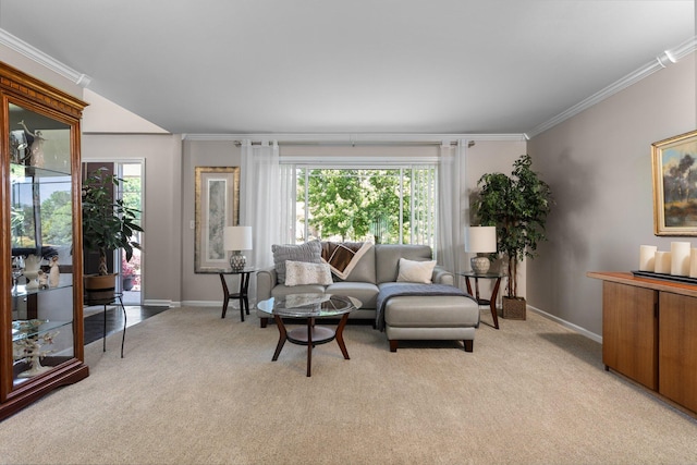 7662 Hidden Ponds Blvd, Brighton, MI 48114 - living area with crown molding and light colored carpet