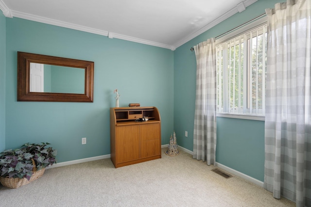 7662 Hidden Ponds Blvd, Brighton, MI 48114 - office area featuring ornamental molding and light colored carpet