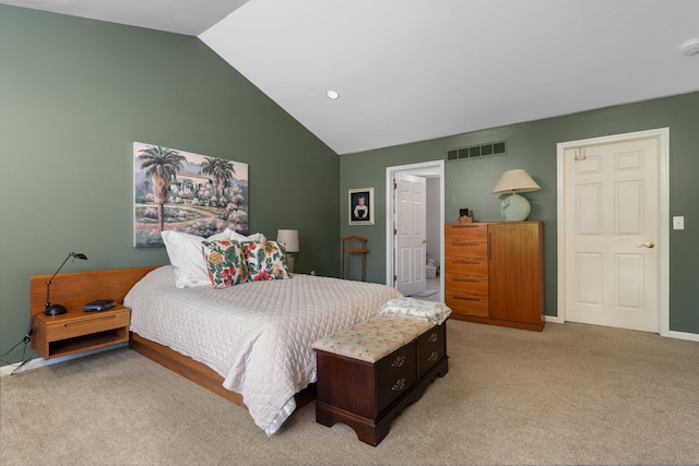 7662 Hidden Ponds Blvd, Brighton, MI 48114 - bedroom featuring high vaulted ceiling and light colored carpet