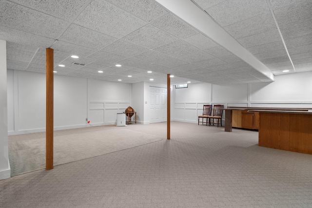 7662 Hidden Ponds Blvd, Brighton, MI 48114 - finished basement with light carpet and recessed lighting