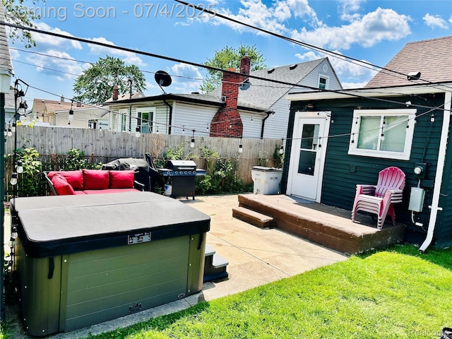 23360 Battelle Ave, Hazel Park, MI 48030 - view of patio / terrace with a hot tub and grilling area