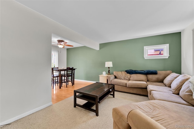 607 Ashburnham St, Auburn Hills, MI 48326 - living room with baseboards and a ceiling fan