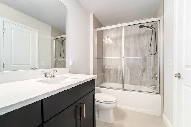 3306 Sunton Rd, Ann Arbor, MI 48105 - bathroom with vanity, shower / bath combination with glass door, and tile patterned flooring