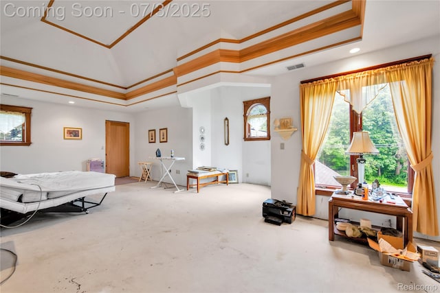 9000 Ferry Rd, Grosse Ile, MI 48138 - living area featuring recessed lighting and high vaulted ceiling