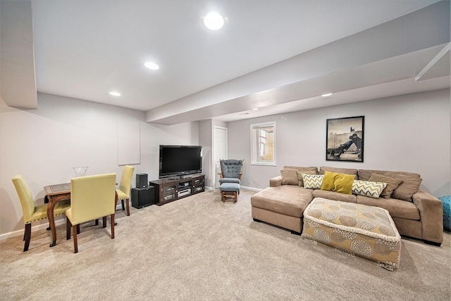 440 Shiloh Dr, Chelsea, MI 48118 - carpeted living area with recessed lighting and baseboards