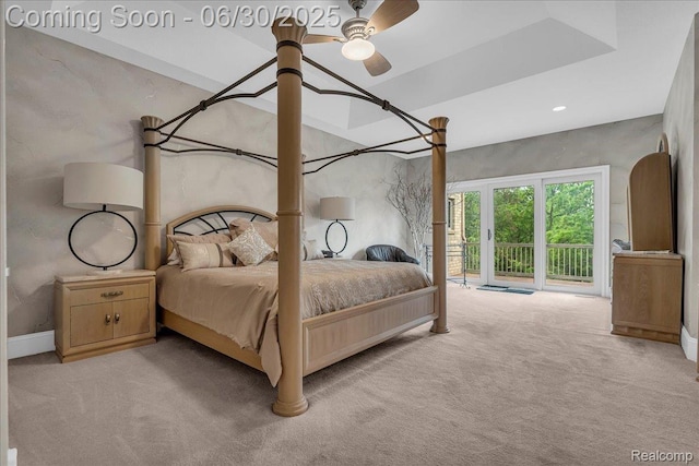 550 Kings Fairway Ct, Grand Blanc, MI 48439 - carpeted bedroom featuring access to exterior and a ceiling fan