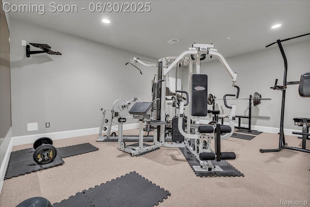 550 Kings Fairway Ct, Grand Blanc, MI 48439 - exercise room featuring recessed lighting and carpet floors