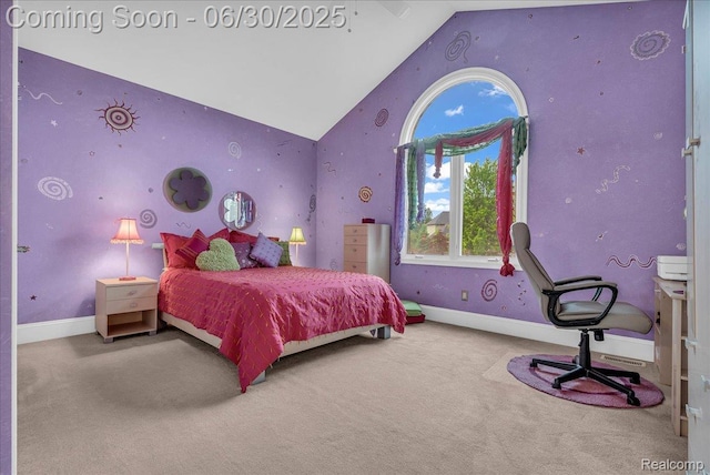 550 Kings Fairway Ct, Grand Blanc, MI 48439 - carpeted bedroom featuring multiple windows and lofted ceiling
