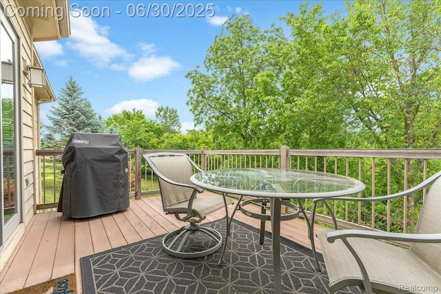 550 Kings Fairway Ct, Grand Blanc, MI 48439 - wooden deck with grilling area and outdoor dining space