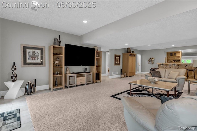 550 Kings Fairway Ct, Grand Blanc, MI 48439 - living room featuring a textured ceiling and recessed lighting