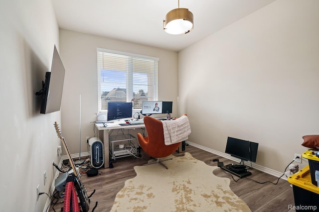1957 Emerald Ln, Wixom, MI 48393 - office area with wood finished floors