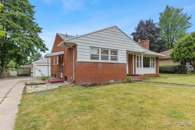 1547 Edith Ave NE, Grand Rapids, MI 49505 - bungalow with brick siding, a chimney, driveway, and a garage