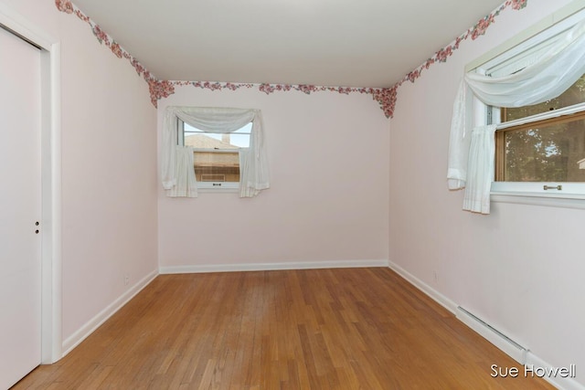 1547 Edith Ave NE, Grand Rapids, MI 49505 - spare room with wood finished floors and a baseboard heating unit