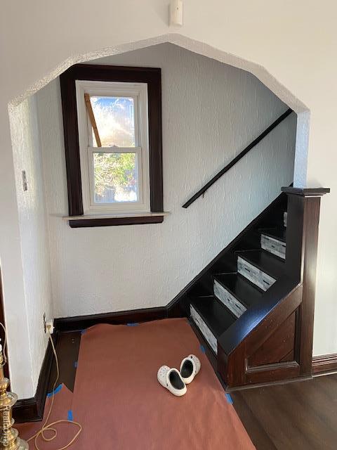 14402 Southfield Rd, Detroit, MI 48223 - stairway with wood finished floors