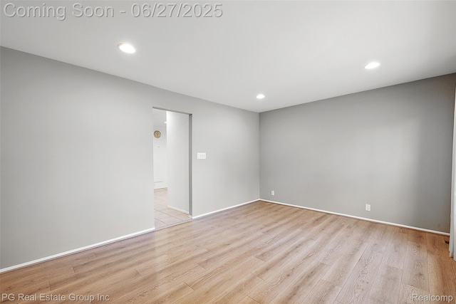 4550 Justine St, Shelby Twp, MI 48317 - unfurnished room with light wood finished floors and recessed lighting