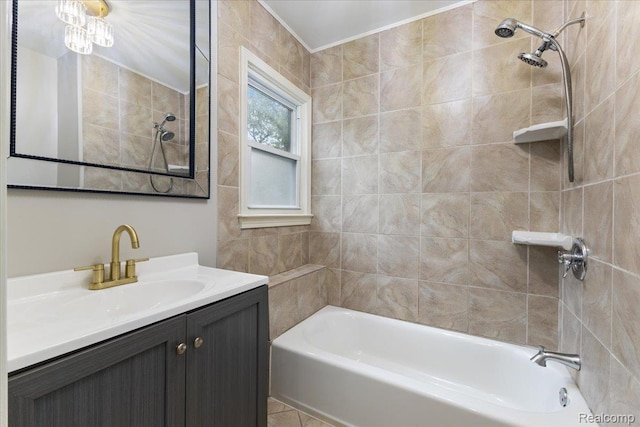 192 W Hopkins Ave, West Bloomfield, MI 48340 - bathroom with vanity and washtub / shower combination