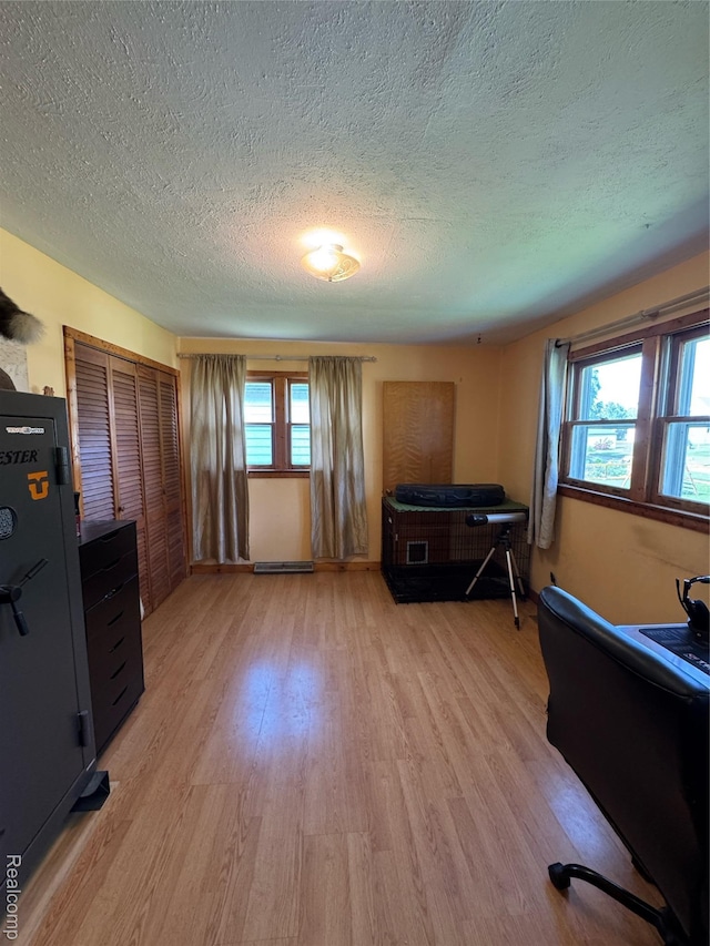 338 Green, Perry, MI 48872 - game room with a textured ceiling and light wood-type flooring