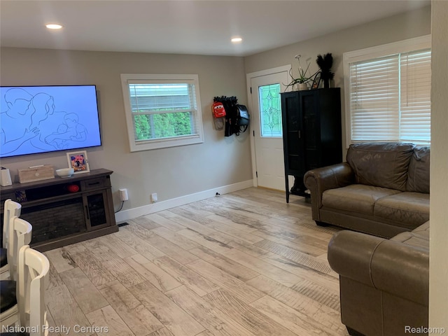 1485 Paramount St, Novi, MI 48377 - living room featuring wood finished floors and recessed lighting