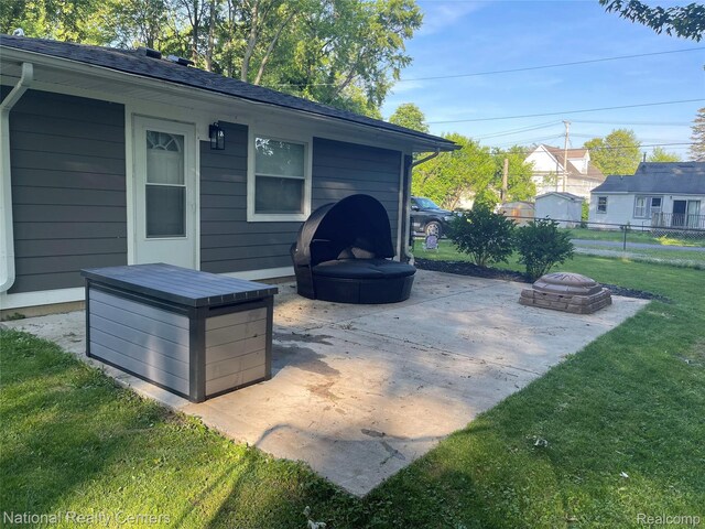 1485 Paramount St, Novi, MI 48377 - view of patio with a fire pit