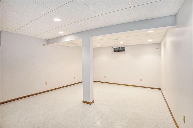 1769 Maple Ln, Benton Harbor, MI 49022 - finished below grade area featuring recessed lighting, a paneled ceiling, and tile patterned floors