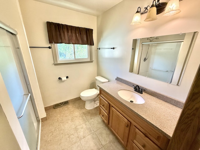10844 Judd Rd, Willis, MI 48191 - bathroom featuring an enclosed shower, vanity, and tile patterned floors