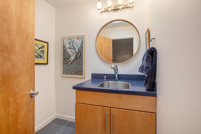 8023 Trail Rdg, Dexter, MI 48130 - bathroom featuring vanity and tile patterned flooring