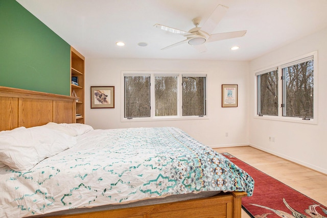 8023 Trail Rdg, Dexter, MI 48130 - bedroom featuring wood finished floors, recessed lighting, and a ceiling fan