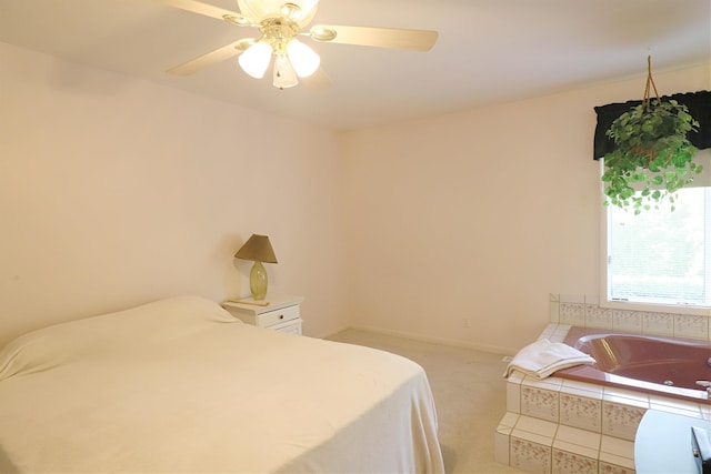 8141 N Elms Rd, Flushing, MI 48433 - bedroom featuring light carpet and a ceiling fan