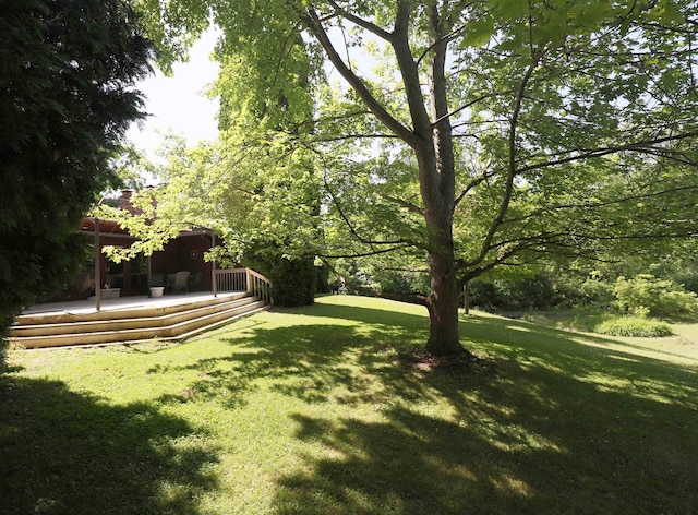 8141 N Elms Rd, Flushing, MI 48433 - view of grassy yard featuring a deck