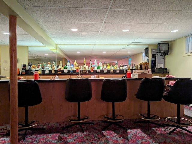8141 N Elms Rd, Flushing, MI 48433 - indoor dry bar featuring a paneled ceiling