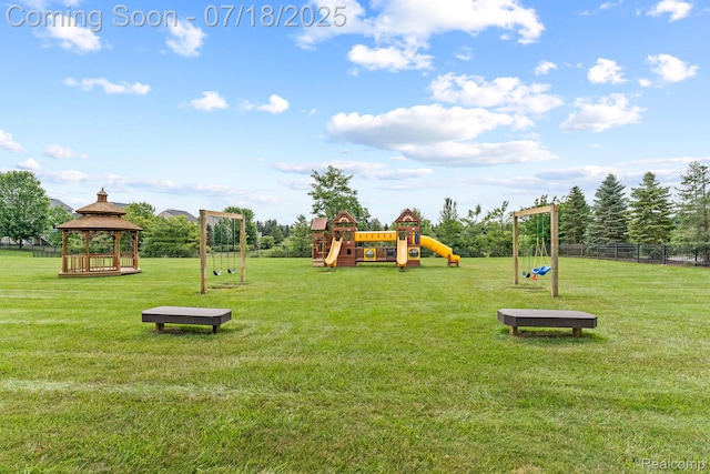 4074 Peach Tree Ln, Howell, MI 48843 - community jungle gym featuring a gazebo