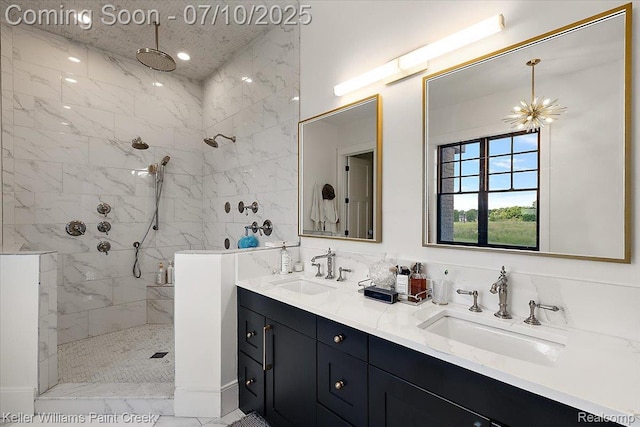 6295 Canter Creek Trl, Grand Blanc, MI 48439 - bathroom with a walk in shower and double vanity