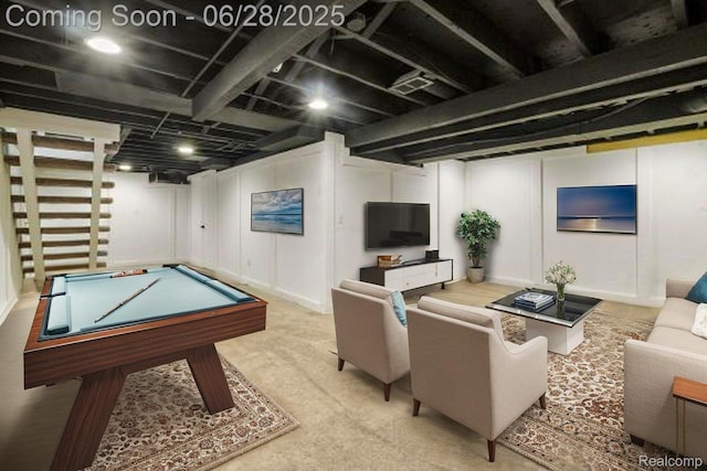 1481 Oakbrook E, Rochester, MI 48307 - game room featuring billiards, a decorative wall, and carpet