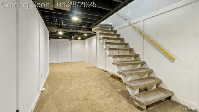 1481 Oakbrook E, Rochester, MI 48307 - finished below grade area featuring carpet floors and stairs