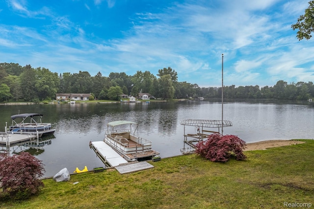 2624 Lynch, Highland, MI 48357 - dock with a water view and a yard