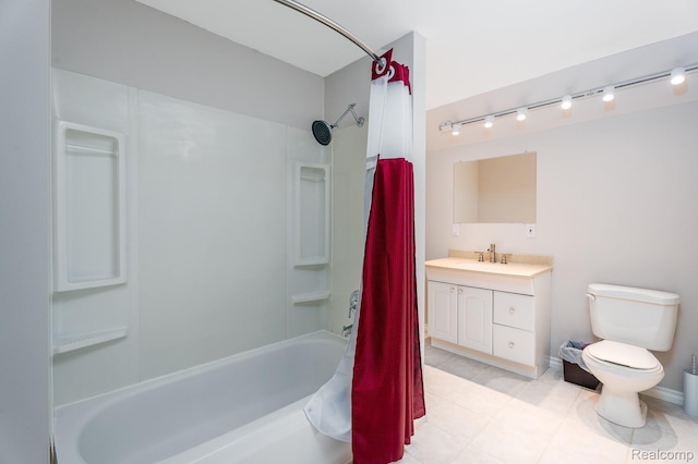 2624 Lynch, Highland, MI 48357 - bathroom featuring shower / bathtub combination with curtain, vanity, and tile patterned flooring