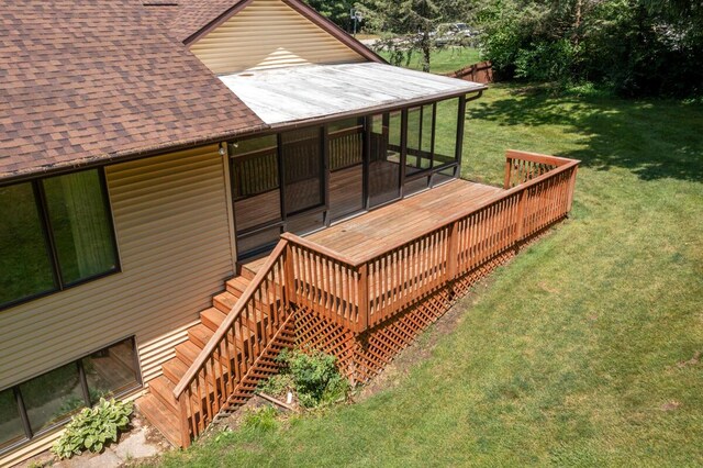 2360 Montclair Ave NW, Walker, MI 49544 - wooden deck featuring a lawn and stairs