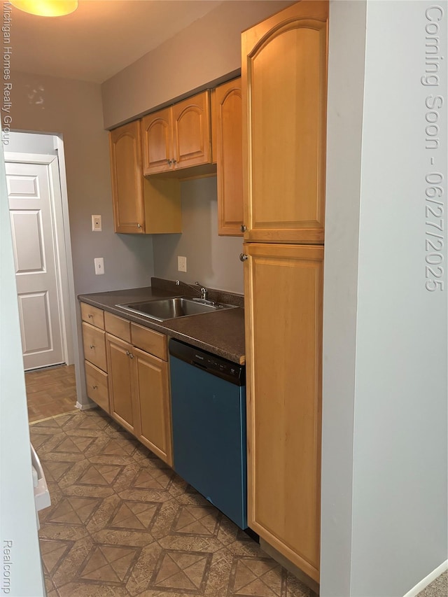 30028 W 12 Mile Rd, Farmington, MI 48334 - kitchen featuring dishwasher, dark countertops, and dark floors