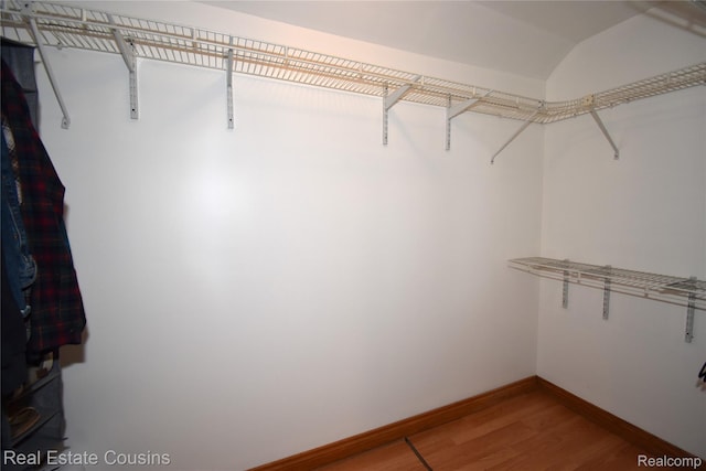 116 Park St, Gaines, MI 48436 - walk in closet featuring wood finished floors and lofted ceiling