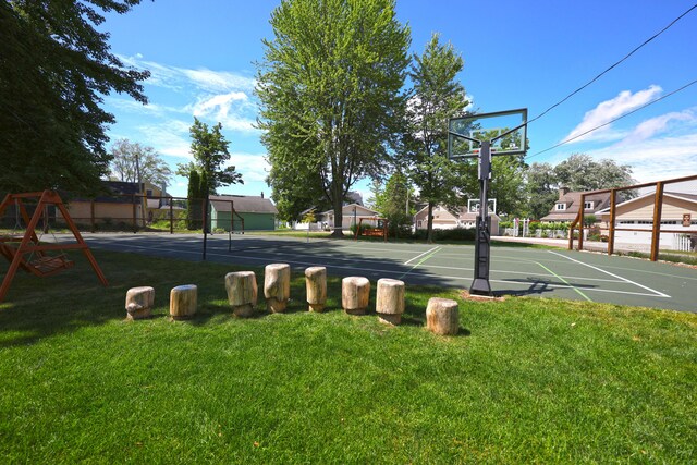31467 Maple Island Rd, Dowagiac, MI 49047 - view of sport court with a yard and community basketball court