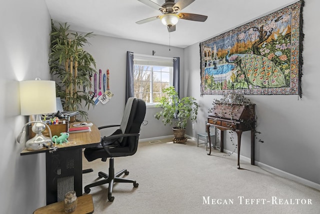 6641 Laguna Vista Dr NE, Rockford, MI 49341 - office featuring ceiling fan and carpet floors