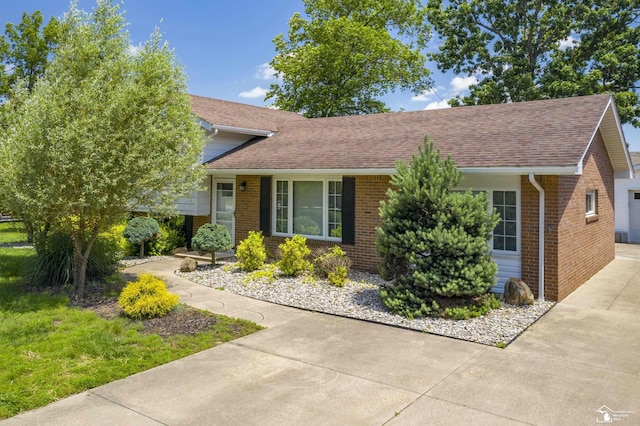 7558 Indian Rd, Temperance, MI 48182 - tri-level home with brick siding, a shingled roof, and a garage